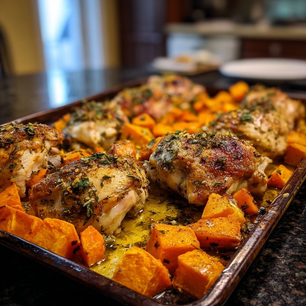 Healthy Sheet Pan Chicken And Sweet Potatoes