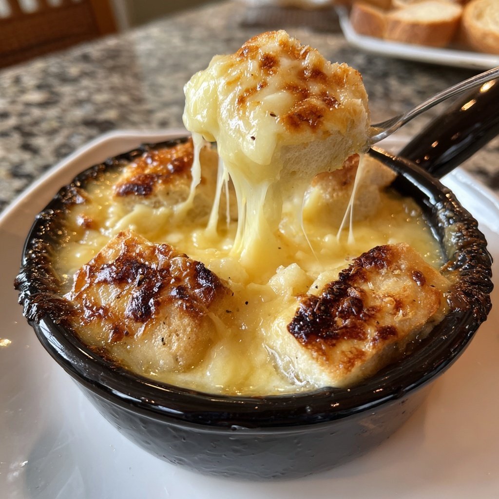 Fondue with Swiss Cheese and Garlic