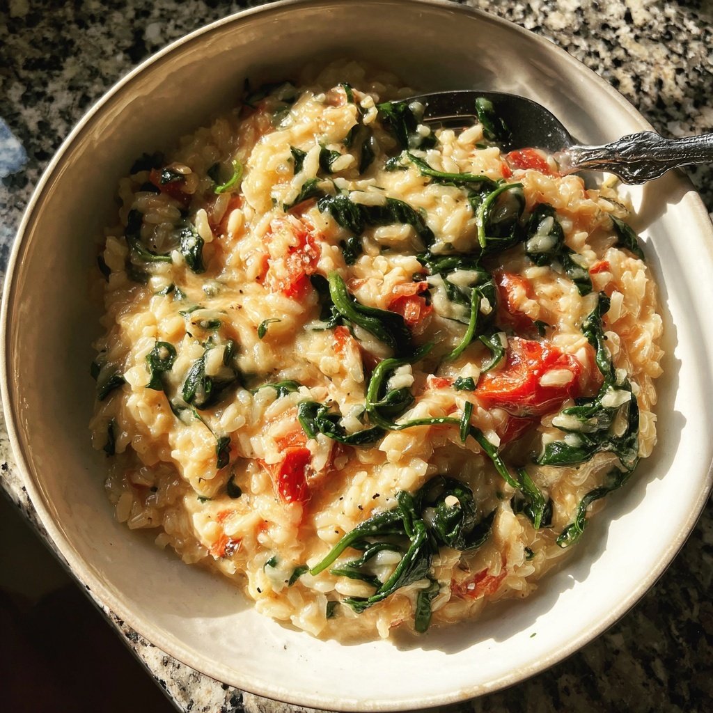 Creamy Spinach Tomato Rice