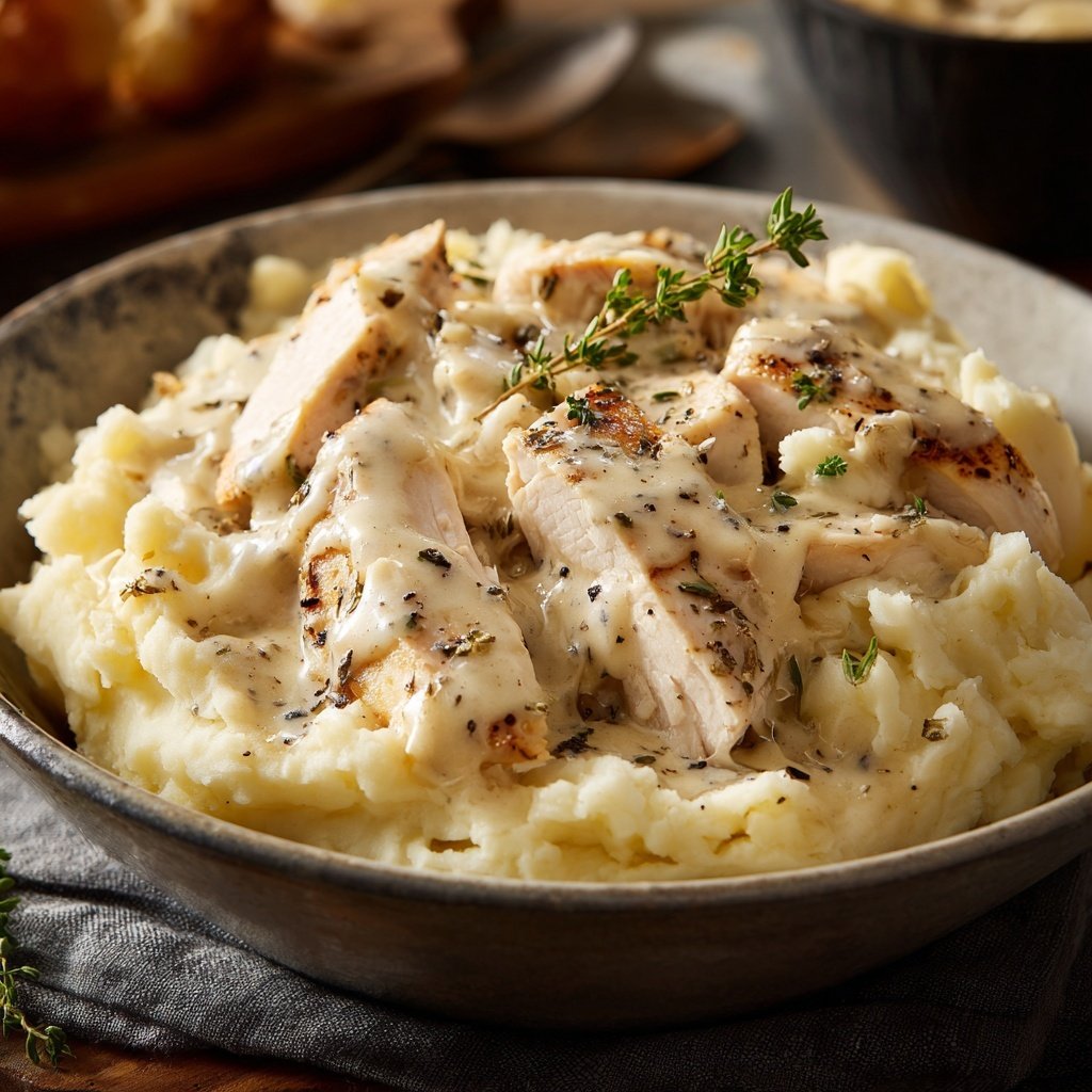 Comfort Food Creamy Chicken and Mashed Potatoes