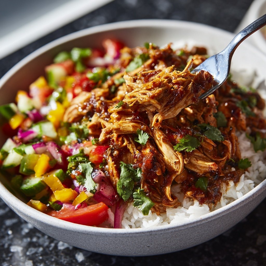 Spicy Crockpot Chicken Shawarma Bowls