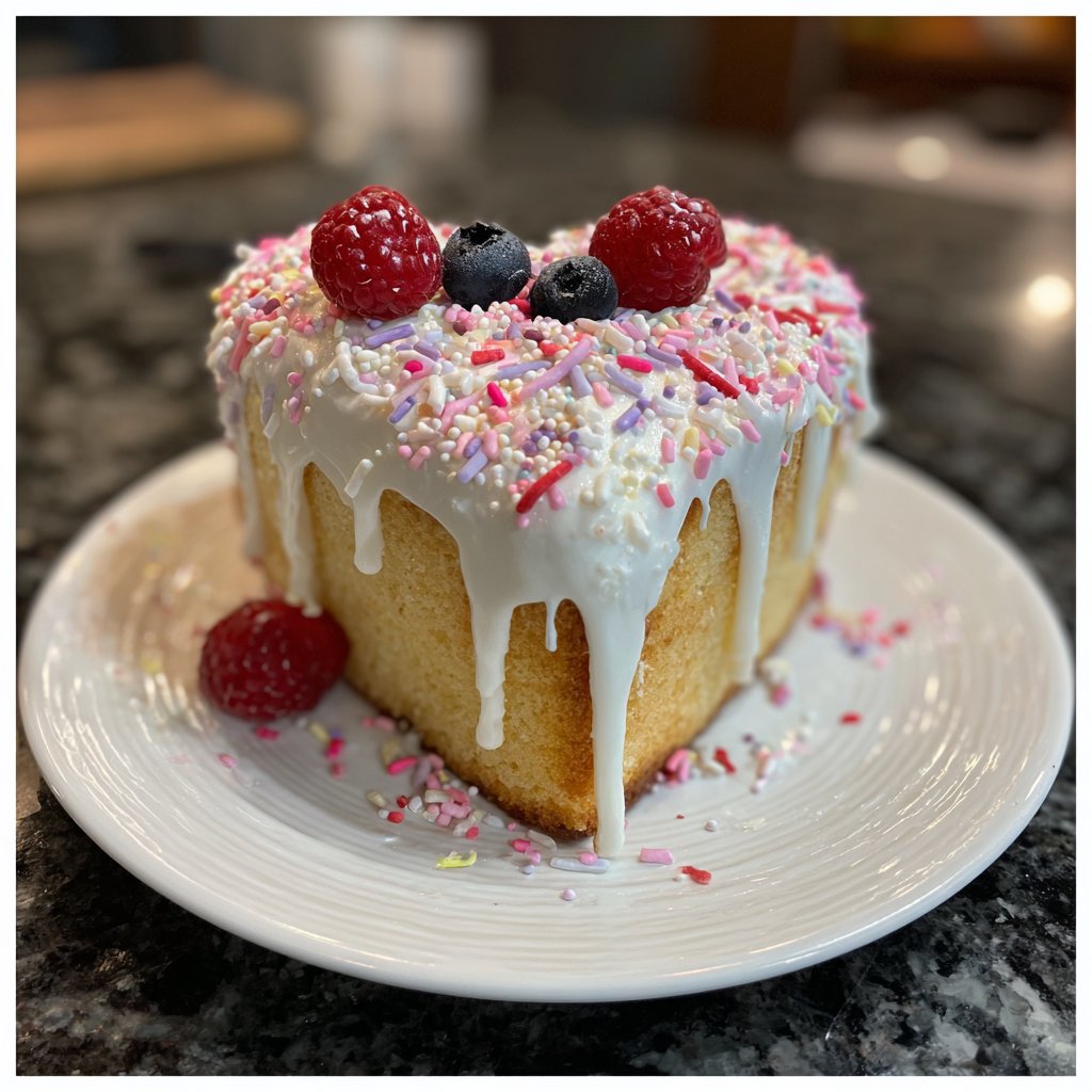 Mini Heart Cake with Vanilla Bean Frosting
