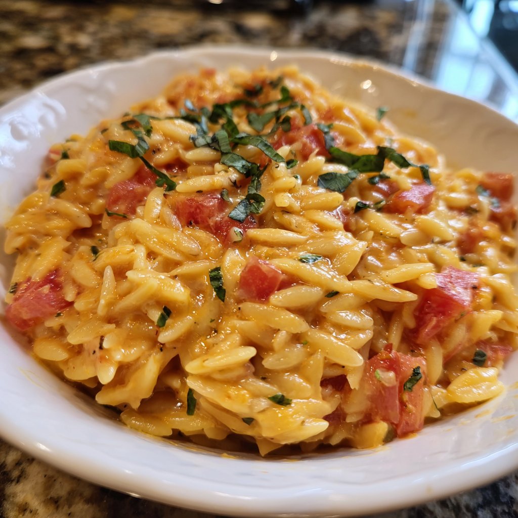 Romantic Creamy Tomato Basil Orzo