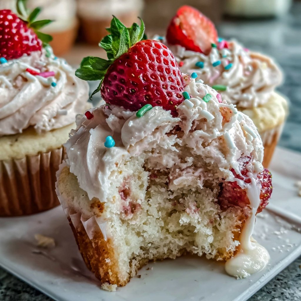 Spring Cupcakes With Strawberry Frosting