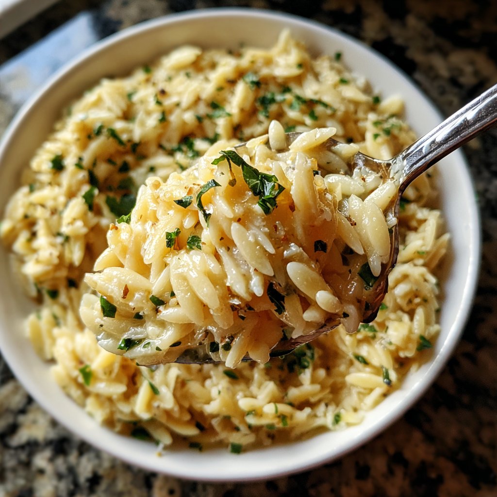 Creamy Garlic Parmesan Orzo